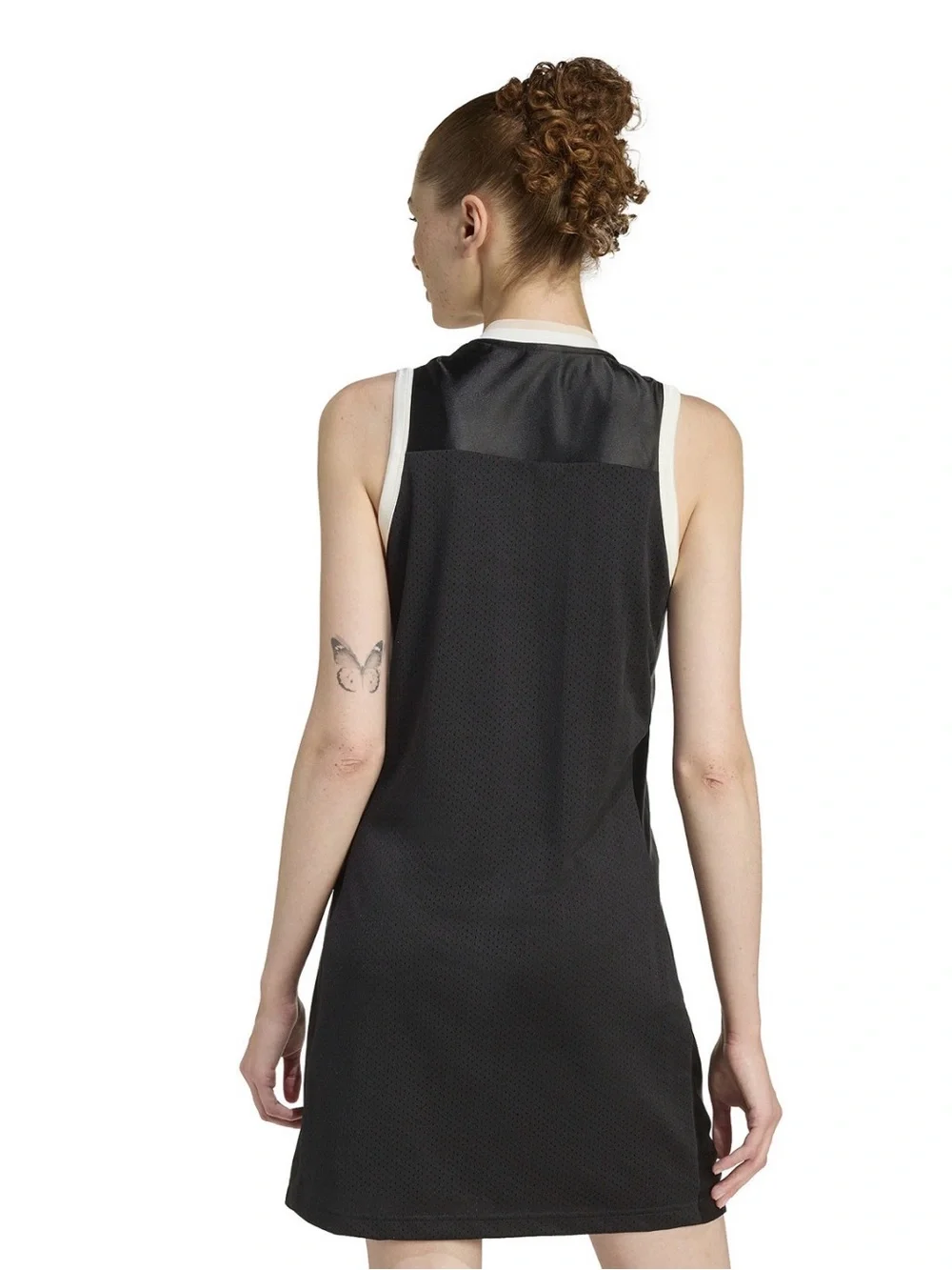 adidas Black Mesh Sleeveless Logo Athletic Dress